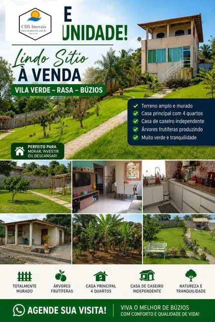 Foto 1 de Casa com 4 quartos à venda, 1200m2 em Rasa, Armacao Dos Buzios - RJ