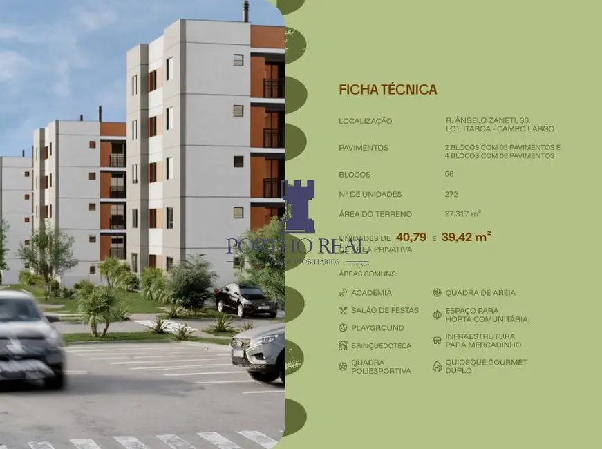 Foto 2 de Apartamento com 2 quartos à venda e para alugar em Campo Largo - PR