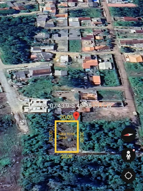 Foto 3 de Terreno / Lote à venda, 600m2 em Itapoa - SC