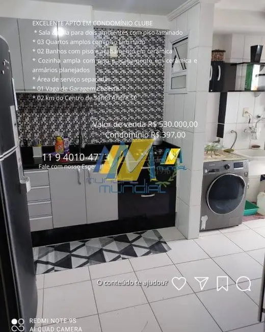 Apartamento com 3 quartos à venda, 73m2 em Parque Jaçatuba, Santo Andre - SP - imagem 4 Foto 4 de Apartamento com 3 quartos à venda, 73m2 em Parque Jaçatuba, Santo Andre - SP