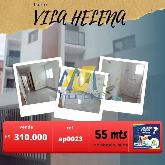 Foto 1 de Apartamento com 2 quartos à venda, 55m2 em Vila Helena, Santo Andre - SP