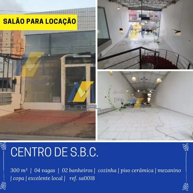 Foto 1 de Sala Comercial para alugar, 300m2 em Centro, Sao Bernardo Do Campo - SP