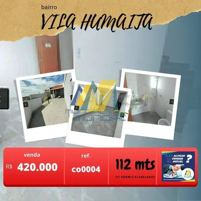 Foto 1 de Apartamento com 2 quartos à venda, 100m2 em Vila Humaitá, Santo Andre - SP