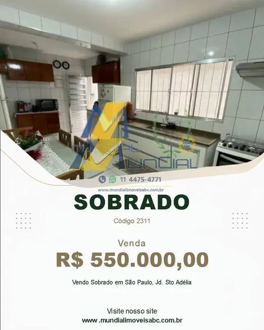 Foto 1 de Sobrado com 3 quartos à venda, 125m2 em Jardim Santa Adélia, São Paulo - SP