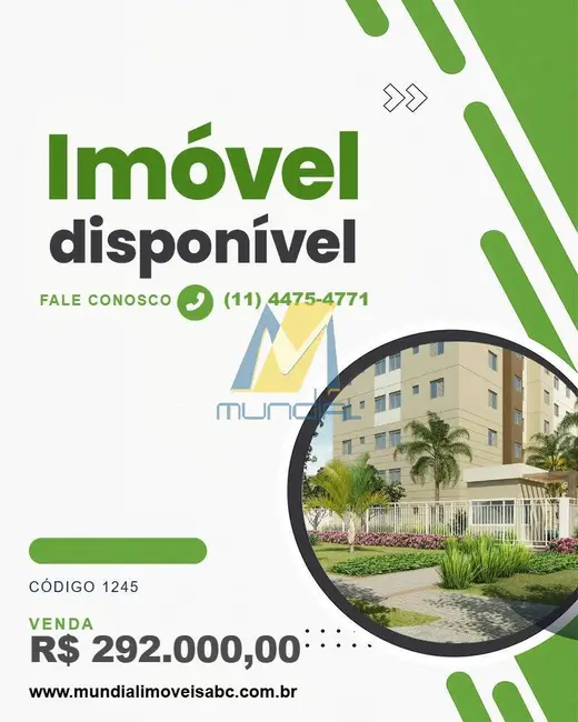 Foto 1 de Apartamento com 2 quartos à venda, 45m2 em Jardim Utinga, Santo Andre - SP