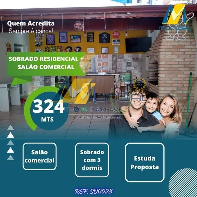Foto 2 de Casa com 3 quartos à venda em Parque Oratório, Santo Andre - SP