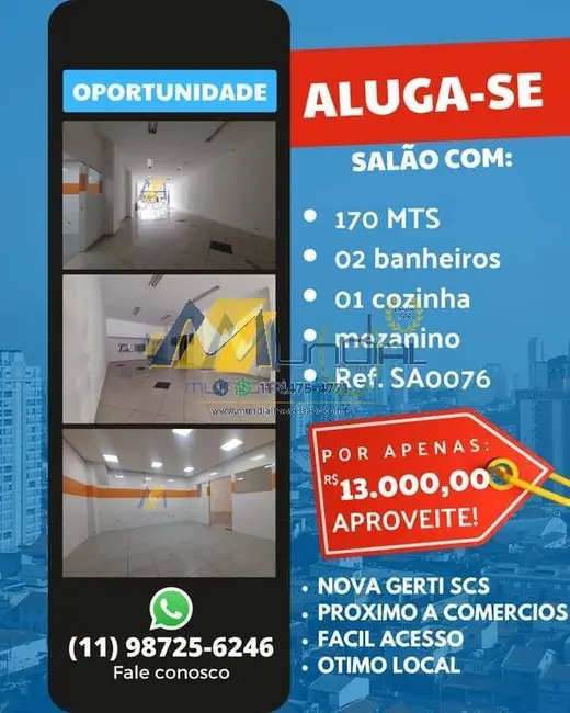 Foto 1 de Sala Comercial para alugar, 170m2 em Osvaldo Cruz, Sao Caetano Do Sul - SP