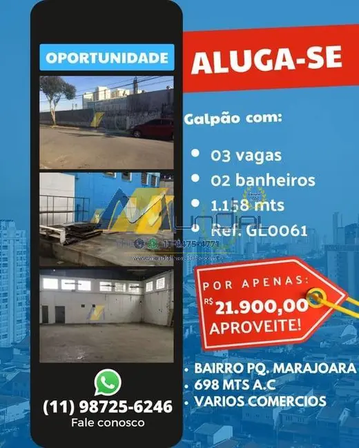 Sala Comercial para alugar, 698m2 em Parque Marajoara, Santo Andre - SP - imagem 2 Foto 2 de Sala Comercial para alugar, 698m2 em Parque Marajoara, Santo Andre - SP