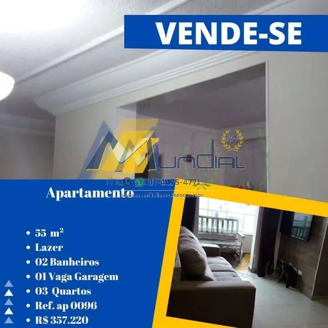 Foto 1 de Apartamento com 2 quartos à venda, 55m2 em Parque São Vicente, Maua - SP