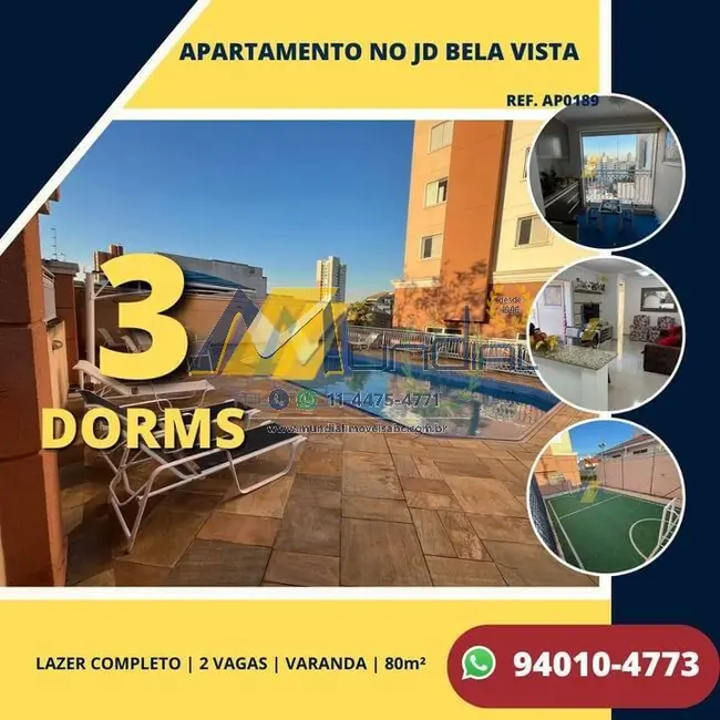 Apartamento com 3 quartos à venda, 80m2 em Jardim Bela Vista, Santo Andre - SP - imagem 1 Foto 1 de Apartamento com 3 quartos à venda, 80m2 em Jardim Bela Vista, Santo Andre - SP