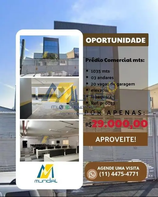 Foto 1 de Sala Comercial para alugar, 1035m2 em Vila Parque Jabaquara, São Paulo - SP