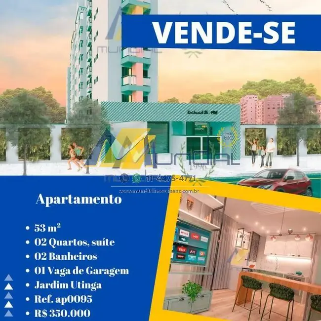 Foto 1 de Apartamento com 2 quartos à venda, 53m2 em Jardim Utinga, Santo Andre - SP