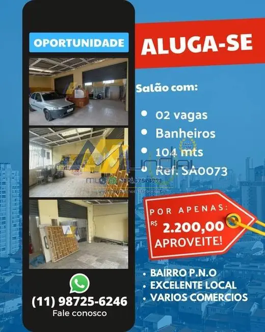 Foto 2 de Sala Comercial à venda, 104m2 em Parque Novo Oratório, Santo Andre - SP