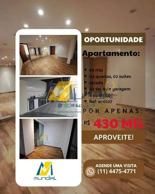 Foto 1 de Apartamento com 3 quartos à venda, 99m2 em Vila Valparaíso, Santo Andre - SP