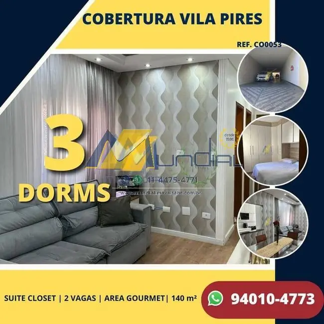 Foto 1 de Apartamento com 3 quartos à venda, 140m2 em Vila Pires, Santo Andre - SP