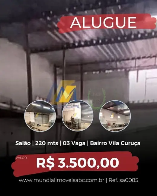 Foto 1 de Sala Comercial para alugar, 214m2 em Vila Curuçá, Santo Andre - SP
