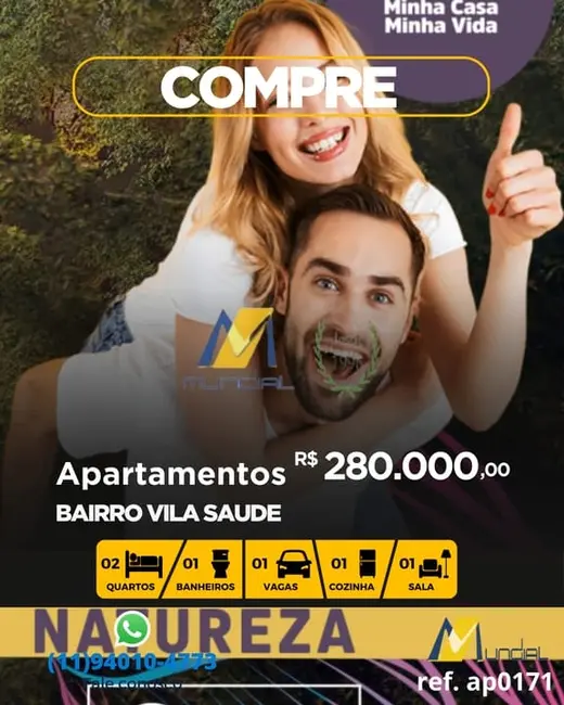 Foto 1 de Apartamento com 2 quartos à venda, 40m2 em Saúde, São Paulo - SP