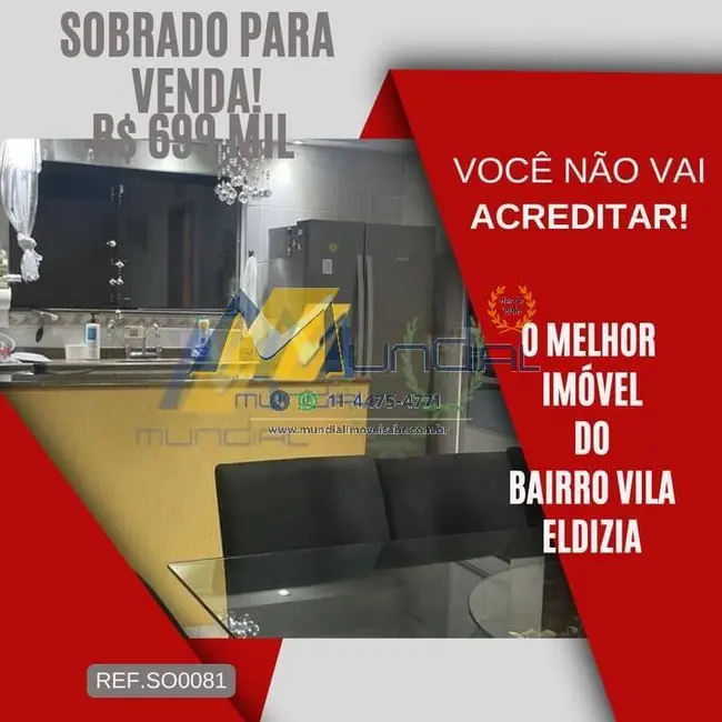 Foto 1 de Casa com 3 quartos à venda, 219m2 em Vila Eldízia, Santo Andre - SP