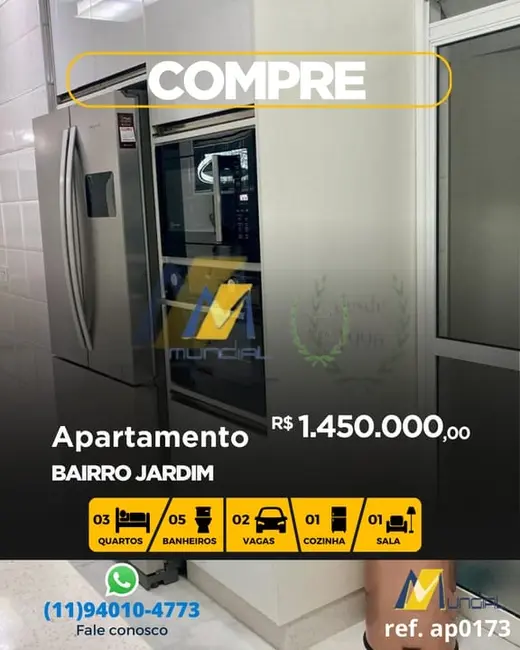 Apartamento com 3 quartos à venda, 122m2 em Jardim, Santo Andre - SP - imagem 1 Foto 1 de Apartamento com 3 quartos à venda, 122m2 em Jardim, Santo Andre - SP