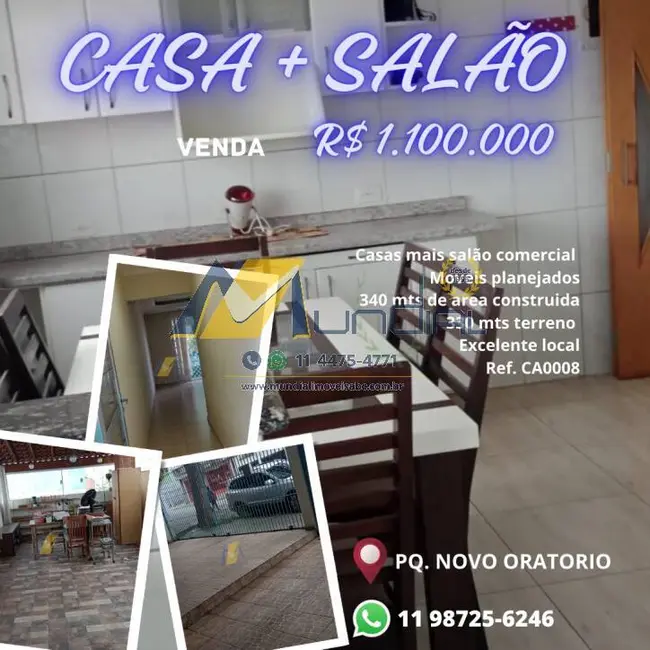 Foto 2 de Sala Comercial com 4 quartos à venda, 340m2 em Parque Novo Oratório, Santo Andre - SP