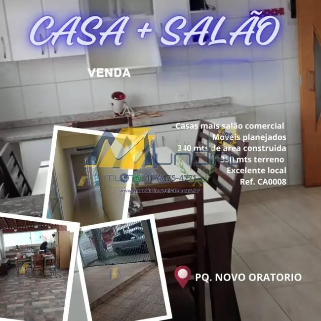 Foto 1 de Sala Comercial com 4 quartos à venda, 340m2 em Parque Novo Oratório, Santo Andre - SP