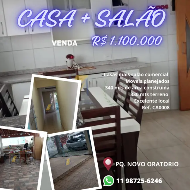 Sala Comercial com 4 quartos à venda, 340m2 em Parque Novo Oratório, Santo Andre - SP - imagem 2 Foto 2 de Sala Comercial com 4 quartos à venda, 340m2 em Parque Novo Oratório, Santo Andre - SP