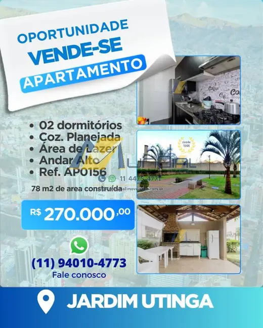 Apartamento com 2 quartos à venda, 45m2 em Jardim Utinga, Santo Andre - SP - imagem 1 Foto 1 de Apartamento com 2 quartos à venda, 45m2 em Jardim Utinga, Santo Andre - SP