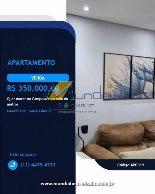Apartamento com 2 quartos à venda em Campestre, Santo Andre - SP - imagem 1 Foto 1 de Apartamento com 2 quartos à venda em Campestre, Santo Andre - SP