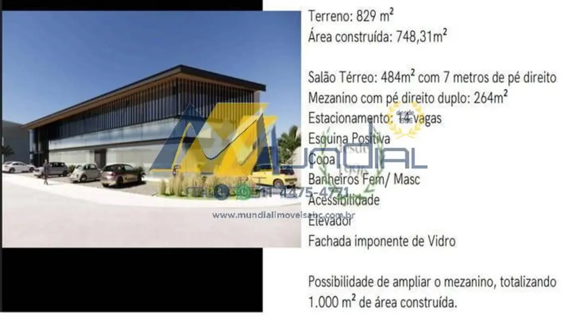 Foto 1 de Sala Comercial para alugar, 749m2 em Santa Paula, Sao Caetano Do Sul - SP