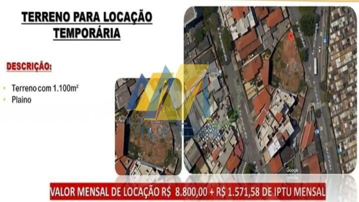 Foto 2 de Terreno / Lote para alugar, 1100m2 em Vila Pires, Santo Andre - SP