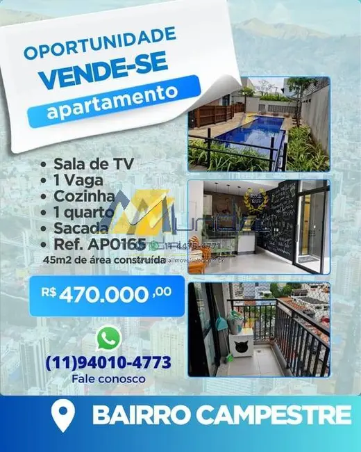 Apartamento com 1 quarto à venda, 45m2 em Campestre, Santo Andre - SP - imagem 1 Foto 1 de Apartamento com 1 quarto à venda, 45m2 em Campestre, Santo Andre - SP