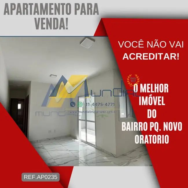 Foto 1 de Apartamento com 2 quartos à venda, 50m2 em Parque Oratório, Santo Andre - SP