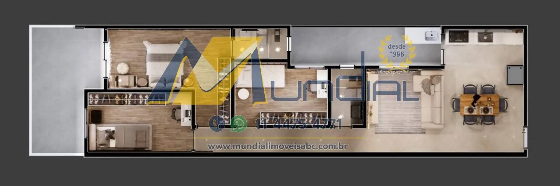 Cobertura com 3 quartos à venda, 130m2 em Paraíso, Santo Andre - SP - imagem 3 Foto 3 de Cobertura com 3 quartos à venda, 130m2 em Paraíso, Santo Andre - SP