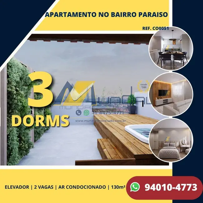 Cobertura com 3 quartos à venda, 130m2 em Paraíso, Santo Andre - SP - imagem 1 Foto 1 de Cobertura com 3 quartos à venda, 130m2 em Paraíso, Santo Andre - SP