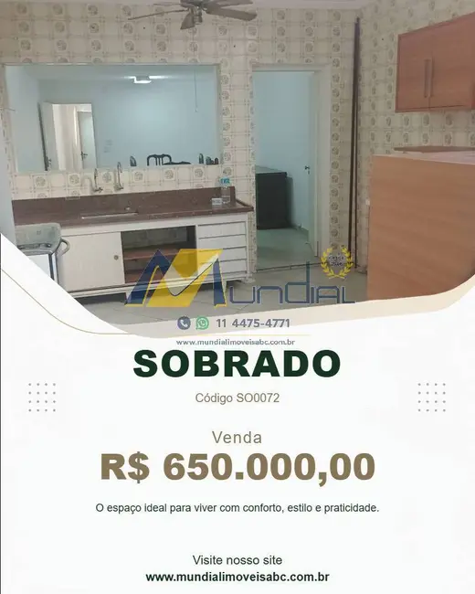 Foto 1 de Sobrado com 2 quartos à venda, 153m2 em Vila Valparaíso, Santo Andre - SP