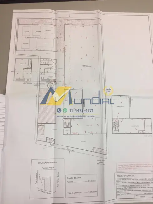 Armazém / Galpão para alugar, 3400m2 em Jardim Bom Pastor, Santo Andre - SP - imagem 3 Foto 3 de Armazém / Galpão para alugar, 3400m2 em Jardim Bom Pastor, Santo Andre - SP