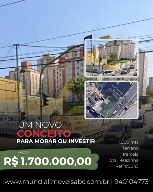 Foto 3 de Terreno / Lote para alugar, 1000m2 em Santa Terezinha, Sao Bernardo Do Campo - SP