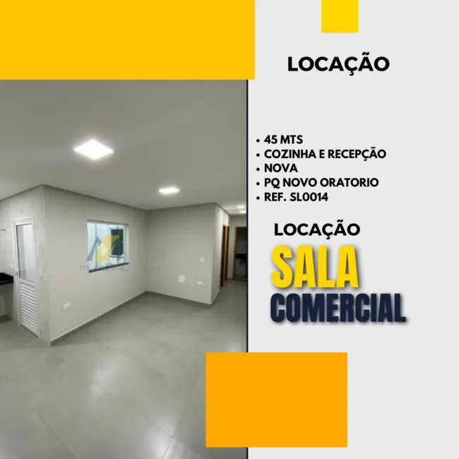 Sala Comercial para alugar, 45m2 em Parque Novo Oratório, Santo Andre - SP - imagem 1 Foto 1 de Sala Comercial para alugar, 45m2 em Parque Novo Oratório, Santo Andre - SP