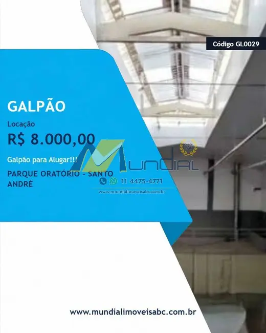 Foto 1 de Armazém / Galpão para alugar, 365m2 em Parque Oratório, Santo Andre - SP