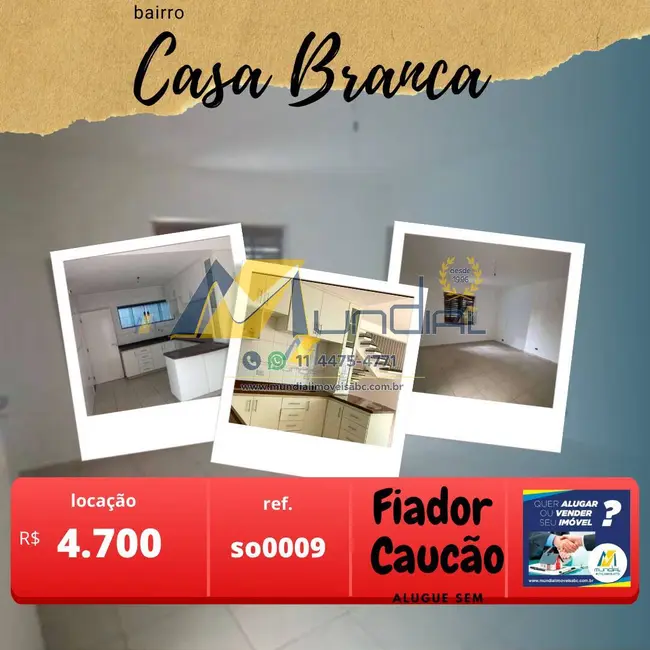 Foto 1 de Sobrado com 3 quartos para alugar, 189m2 em Casa Branca, Santo Andre - SP