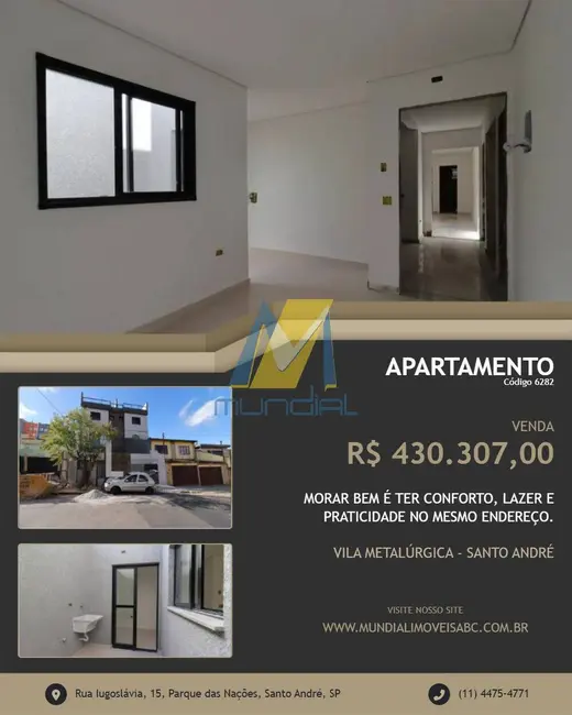 Foto 1 de Apartamento com 2 quartos à venda, 49m2 em Vila Metalúrgica, Santo Andre - SP