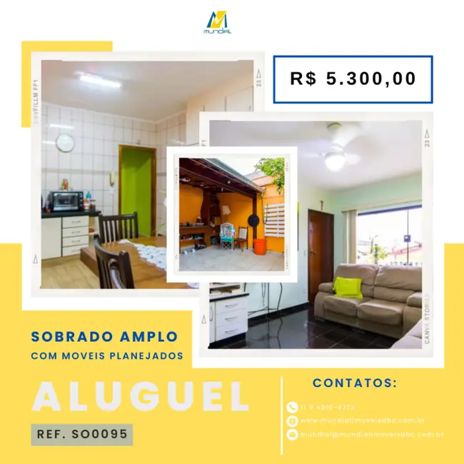 Foto 1 de Sobrado com 3 quartos para alugar em Vila Floresta, Santo Andre - SP