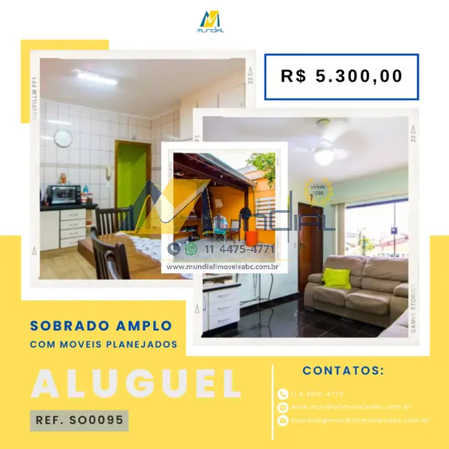 Foto 1 de Sobrado com 3 quartos para alugar em Vila Floresta, Santo Andre - SP