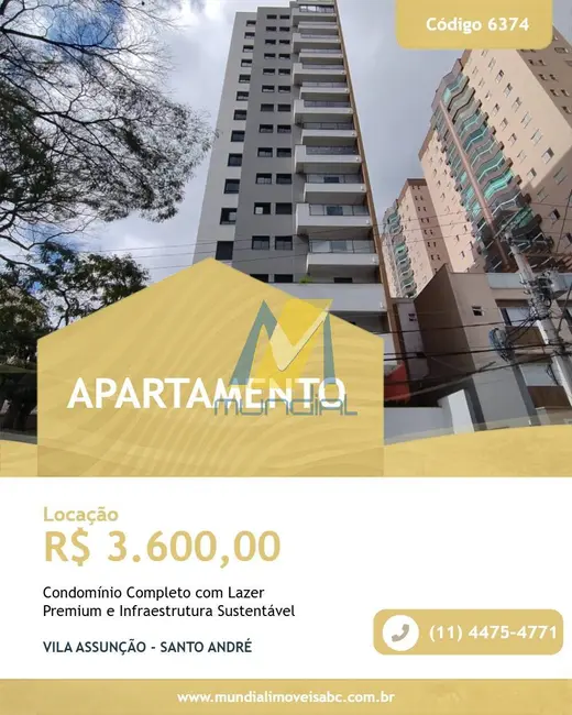 Foto 1 de Apartamento com 3 quartos para alugar em Vila Assunção, Santo Andre - SP