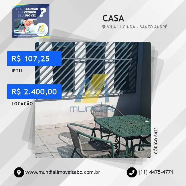 Casa com 2 quartos para alugar em Vila Lucinda, Santo Andre - SP - imagem 1 Foto 1 de Casa com 2 quartos para alugar em Vila Lucinda, Santo Andre - SP