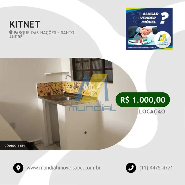Kitnet com 1 quarto para alugar, 30m2 em Parque das Nações, Santo Andre - SP - imagem 1 Foto 1 de Kitnet com 1 quarto para alugar, 30m2 em Parque das Nações, Santo Andre - SP