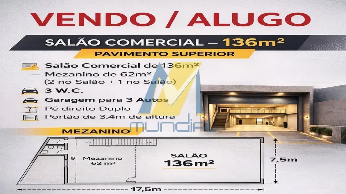 Foto 1 de Armazém / Galpão para alugar, 136m2 em Vila Curuçá, Santo Andre - SP
