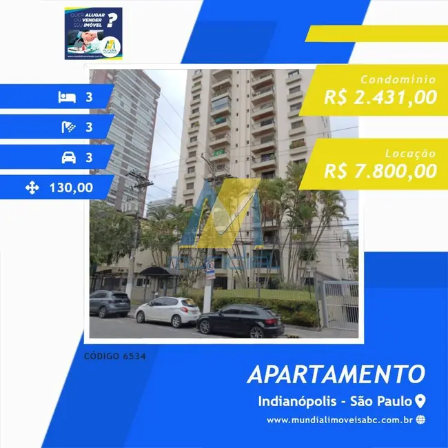 Foto 1 de Apartamento com 3 quartos para alugar em Indianópolis, São Paulo - SP