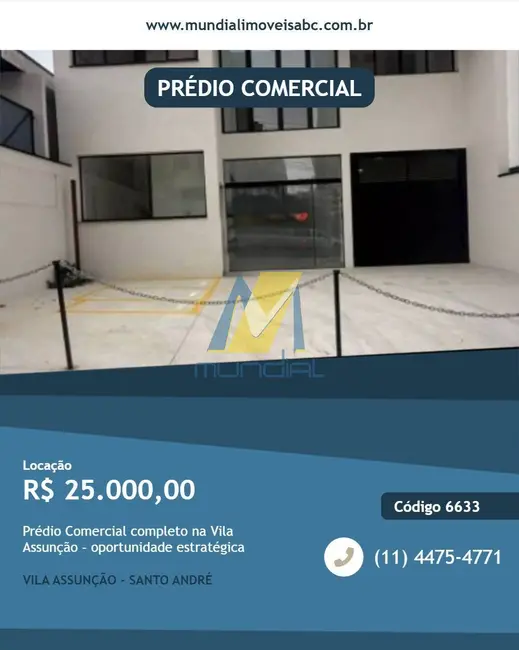 Foto 1 de Sala Comercial para alugar, 612m2 em Vila Assunção, Santo Andre - SP