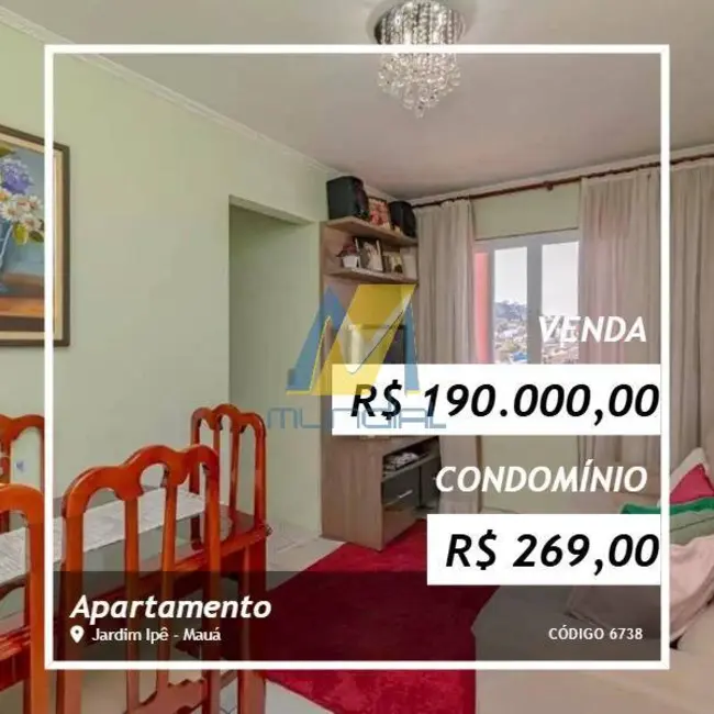 Foto 1 de Apartamento com 2 quartos à venda, 53m2 em Jardim Ipê, Maua - SP